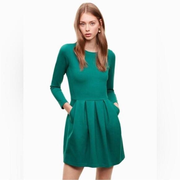 Aritzia Dresses & Skirts - Sunday Best Tartine Vernon blue green teal long sleeve dress New Size 0 pockets